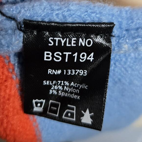 POL Striped Oversized Pullover Cowlneck Knit Sweater Size L NWOT Long Sleeves - Picture 4 of 4